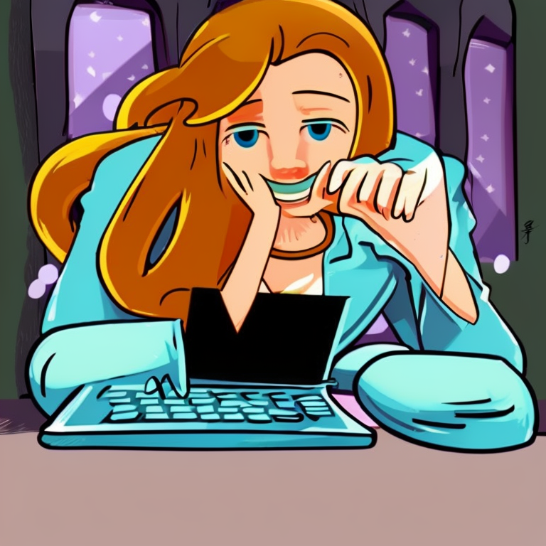 skype sexting in Cartoon style