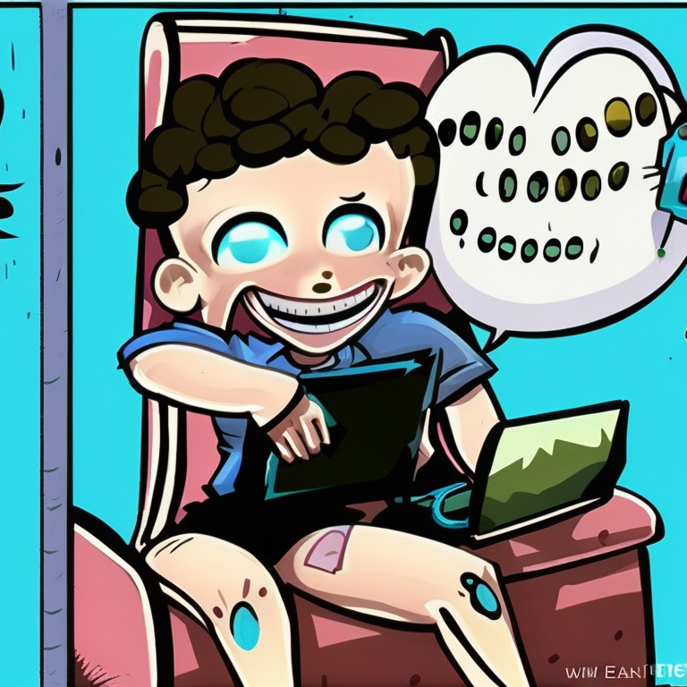 skype sexting in Cartoon style