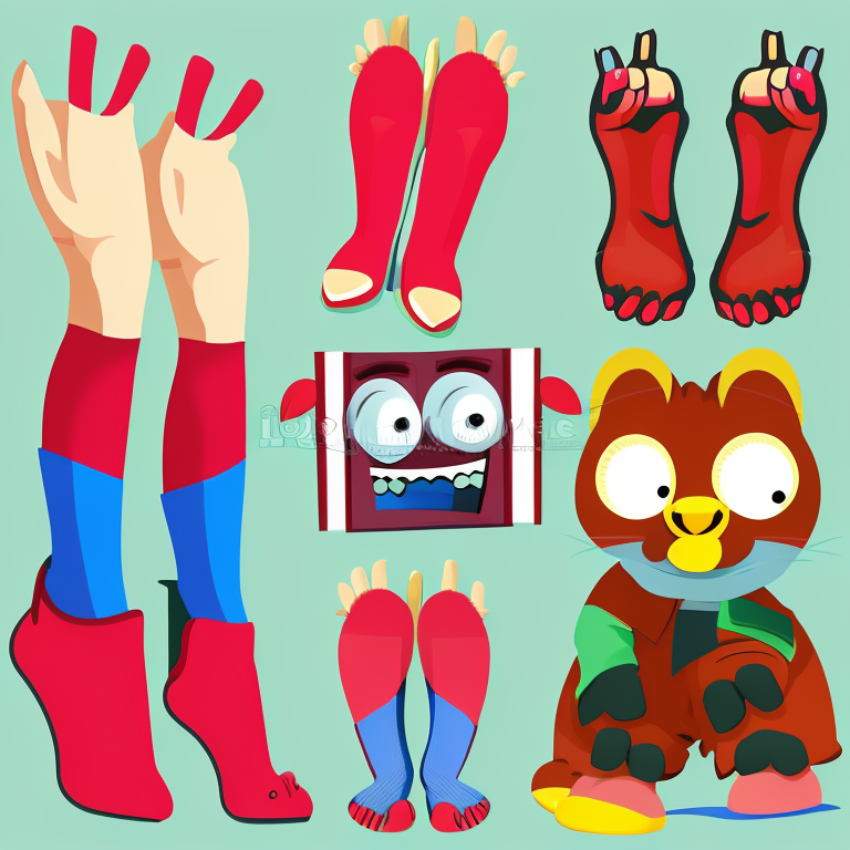 feet in Cartoon style