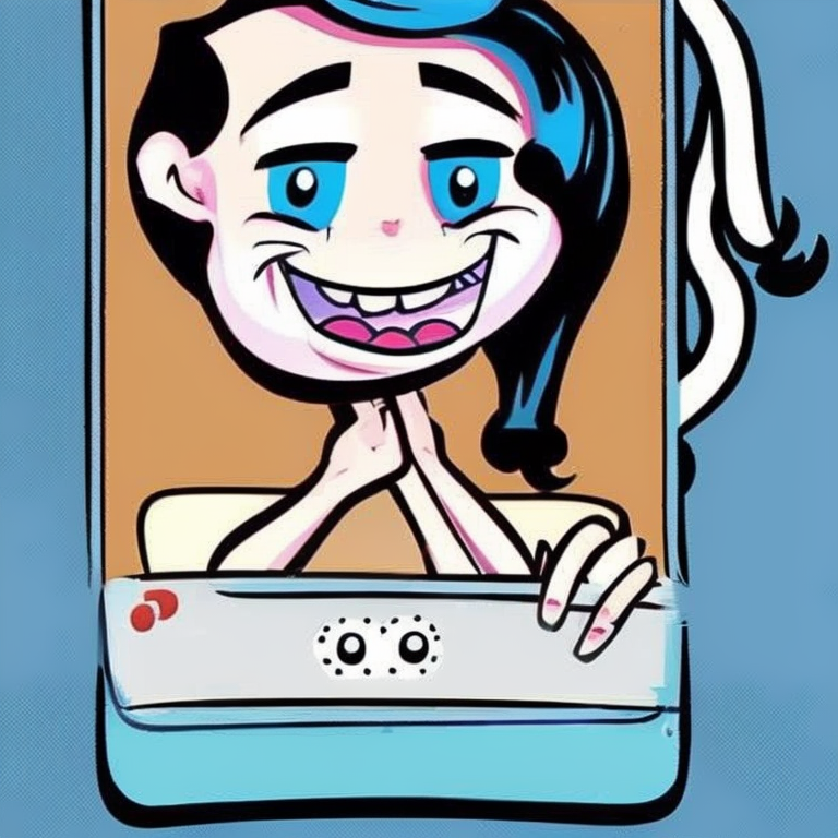 skype sexting in Cartoon style