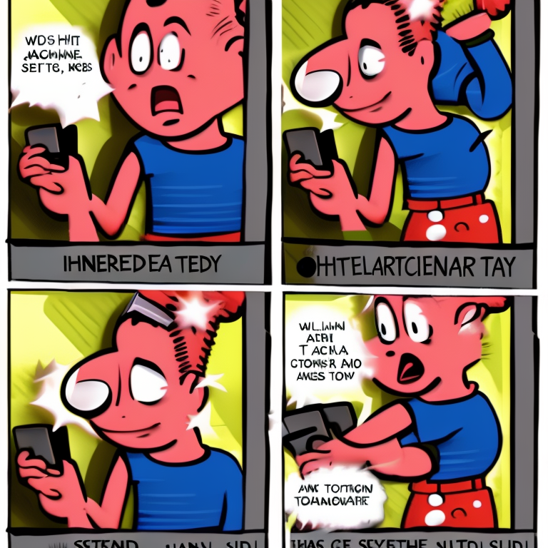 sexting in Cartoon style