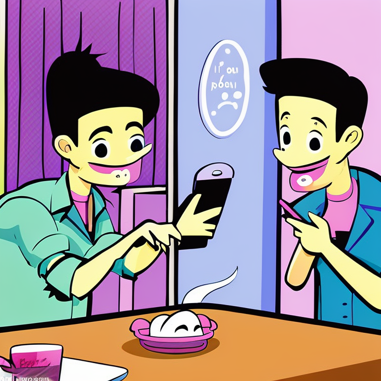 sexting chat in Cartoon style