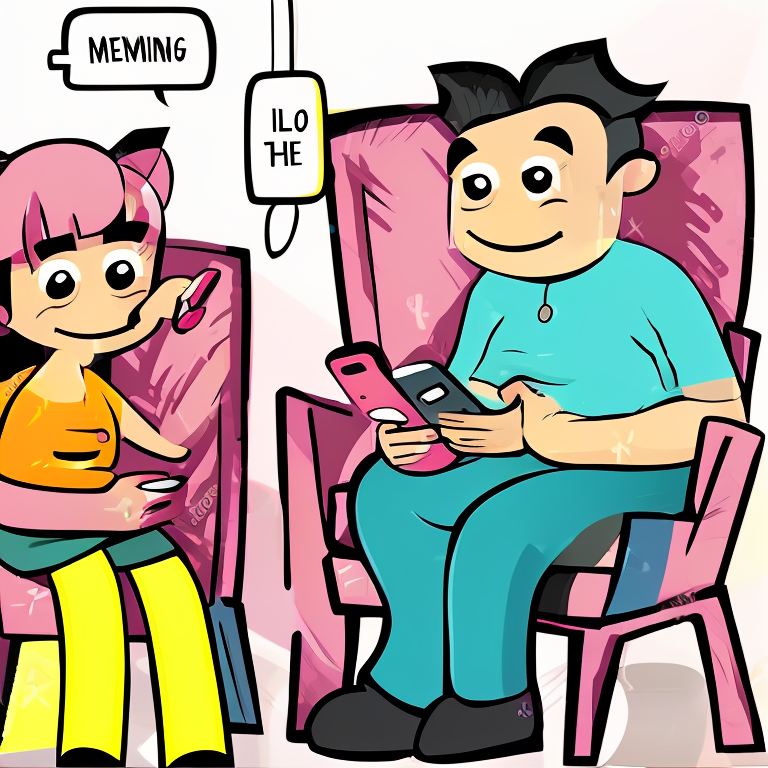 sexting chat in Cartoon style