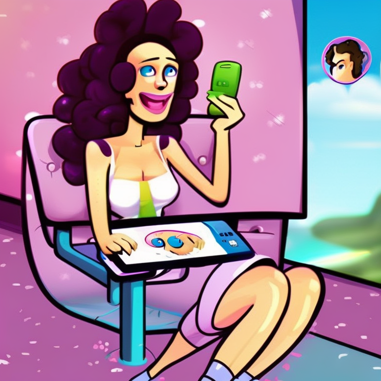 skype sexting in Cartoon style