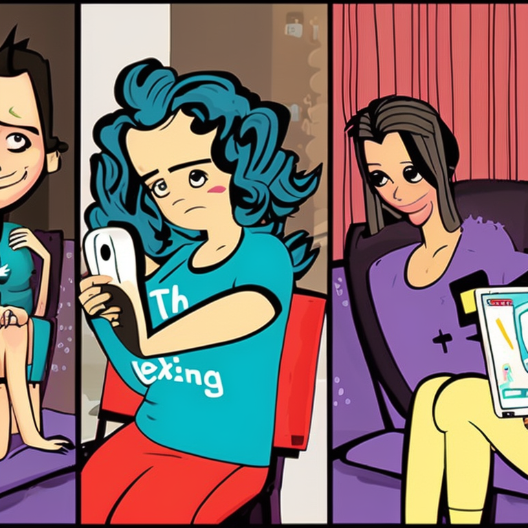 sexting in Cartoon style