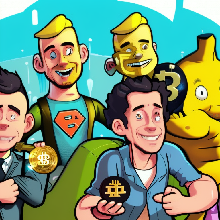 crypto in Cartoon style