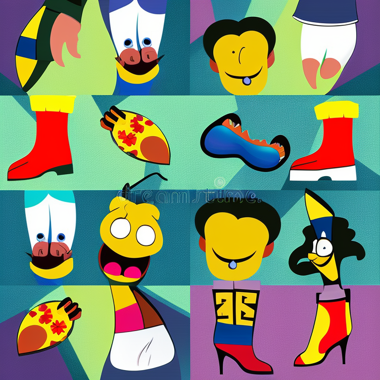 feet in Cartoon style