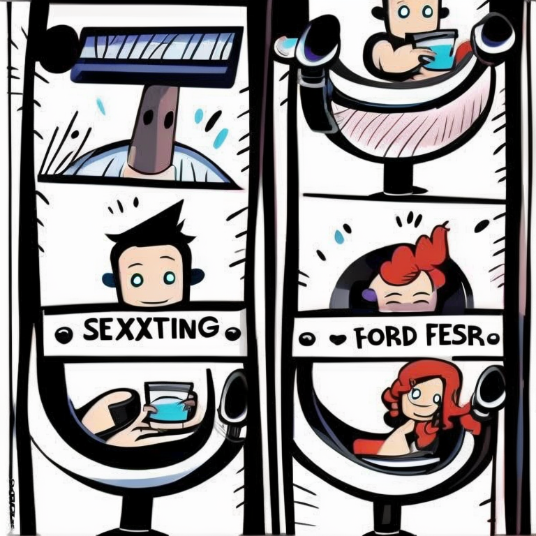 sexting chat in Cartoon style