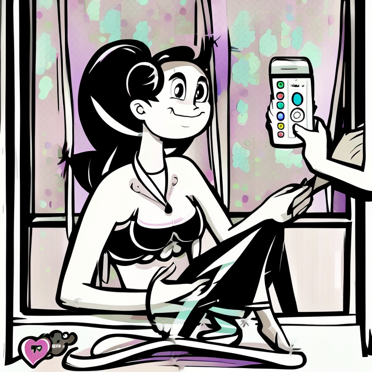 sexting in Cartoon style