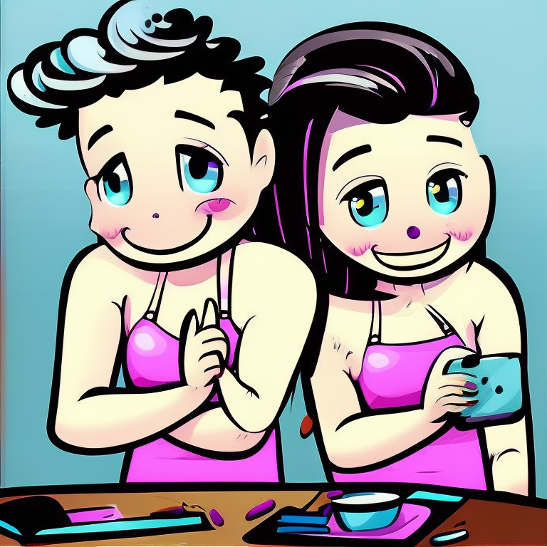 sexting chat in Cartoon style