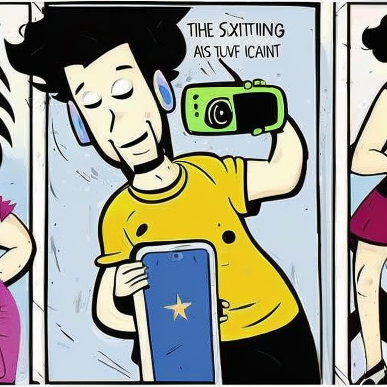 sexting in Cartoon style