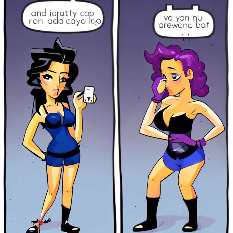 sexting in Cartoon style