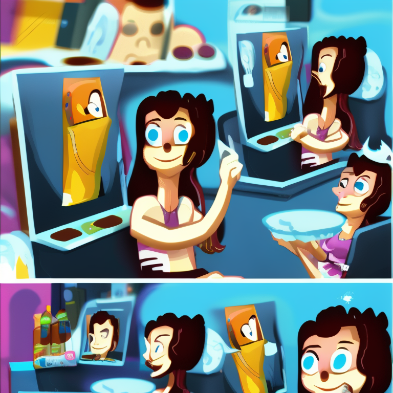 skype sexting in Cartoon style