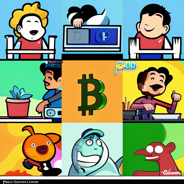 crypto in Cartoon style