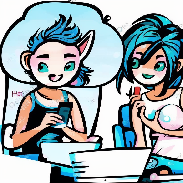 sexting chat in Cartoon style