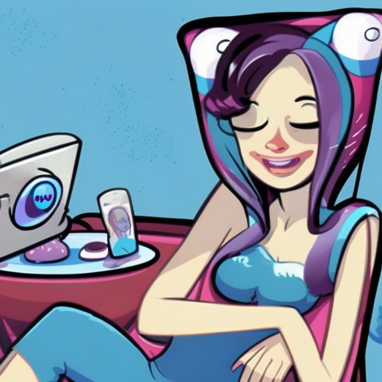 skype sexting in Cartoon style