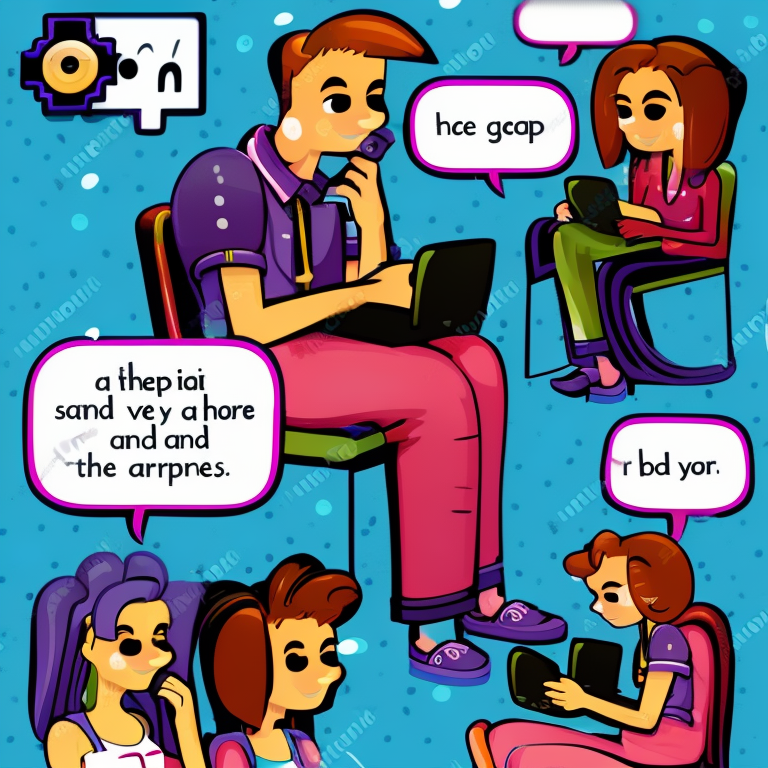 sexting chat in Cartoon style