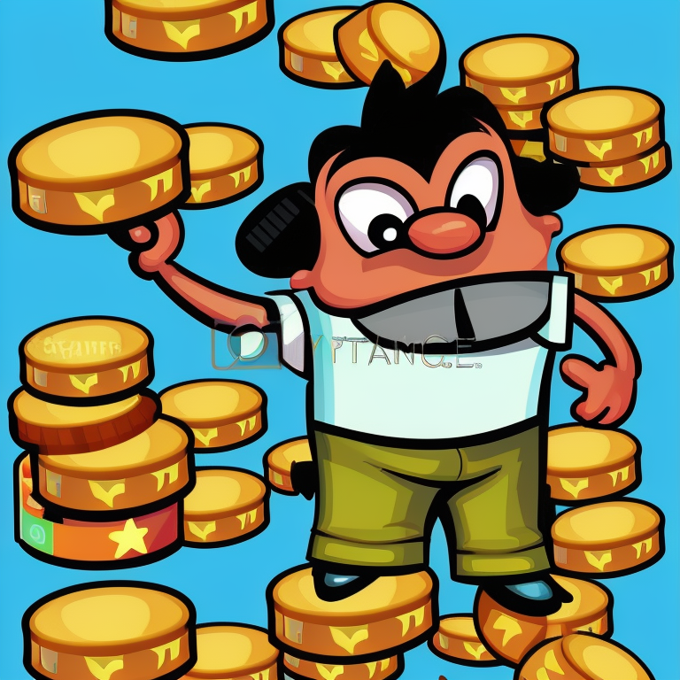 earn money in Cartoon style