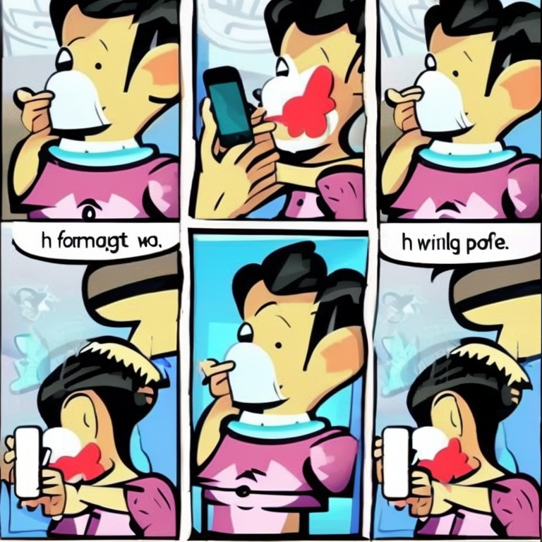 sexting in Cartoon style