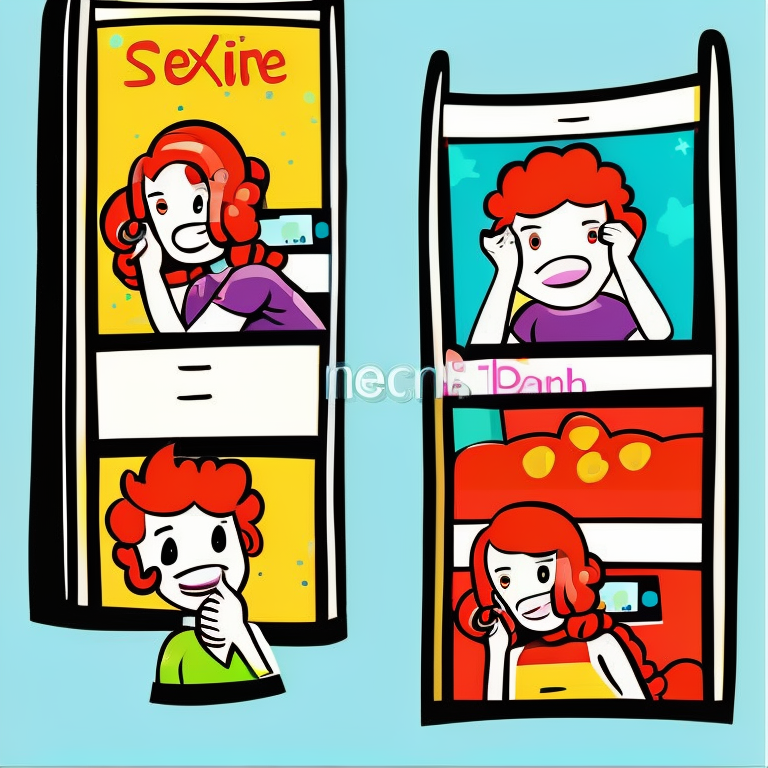 sexting chat in Cartoon style