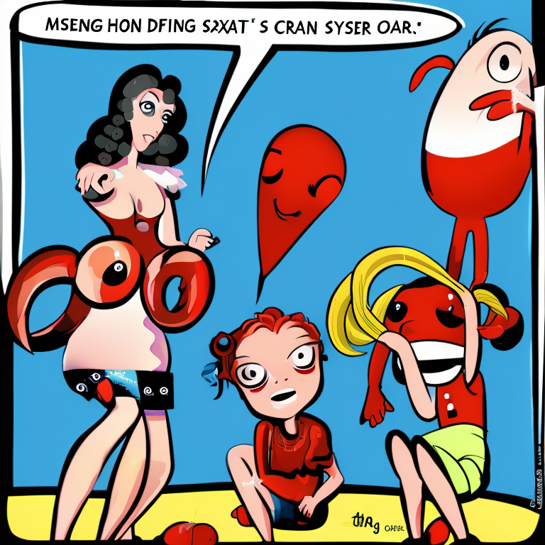 sexting in Cartoon style