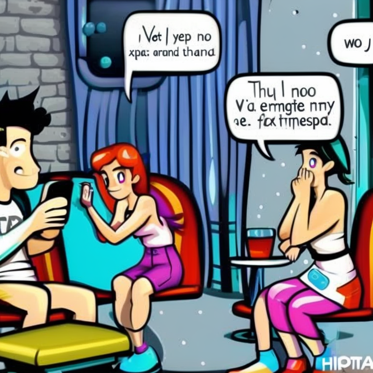 sexting chat in Cartoon style