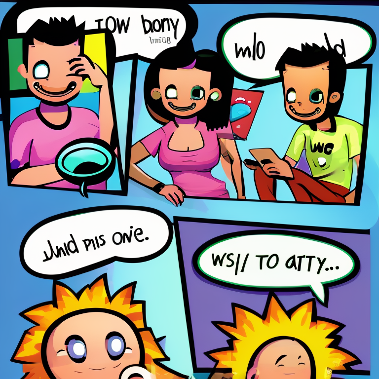 sexting chat in Cartoon style