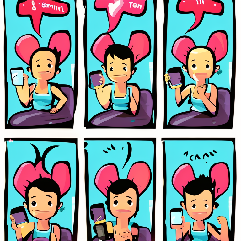 sexting in Cartoon style