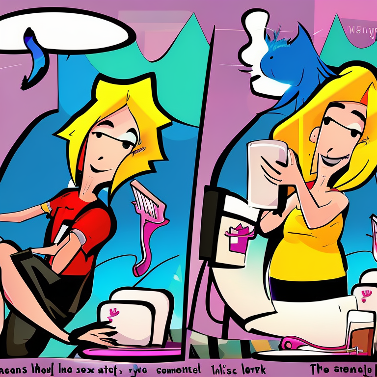 sexting in Cartoon style