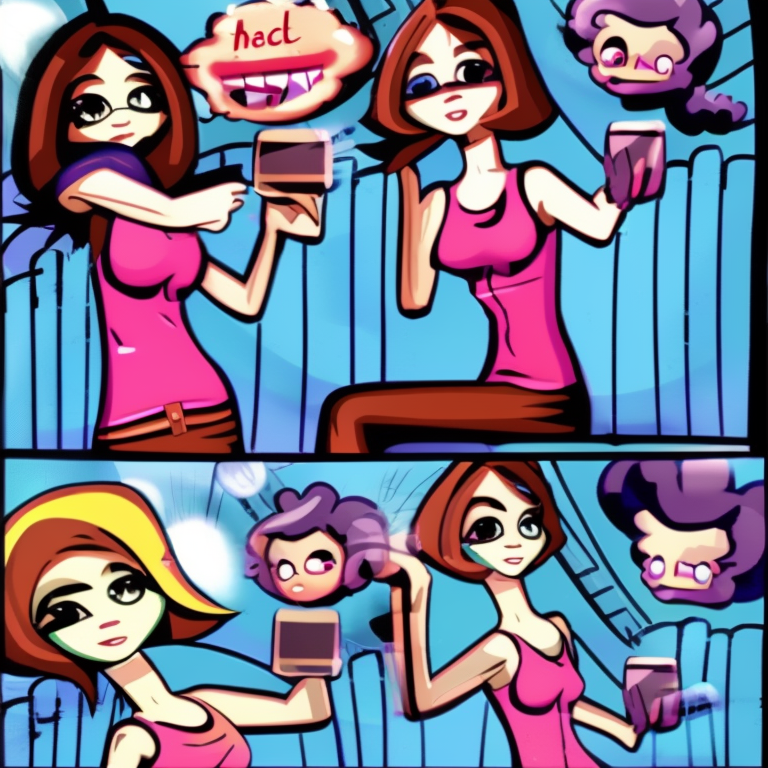 sexting in Cartoon style