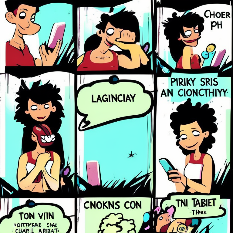 sexting in Cartoon style