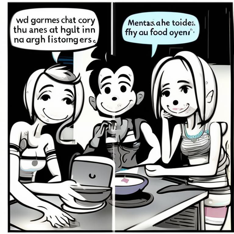 sexting chat in Cartoon style