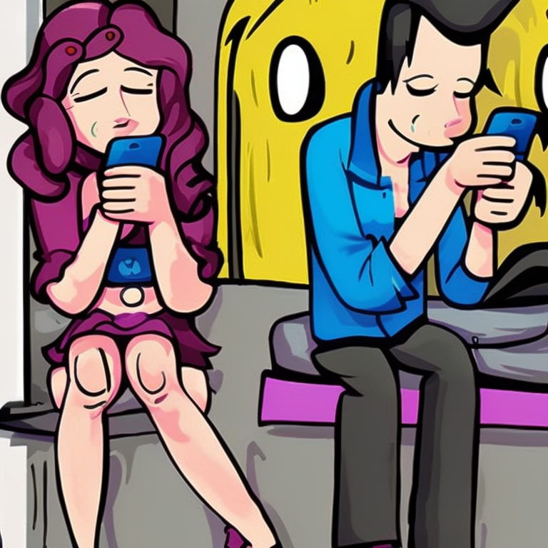 sexting in Cartoon style