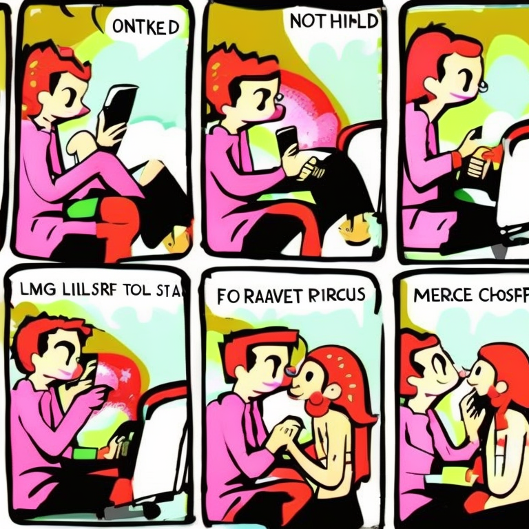 sexting in Cartoon style