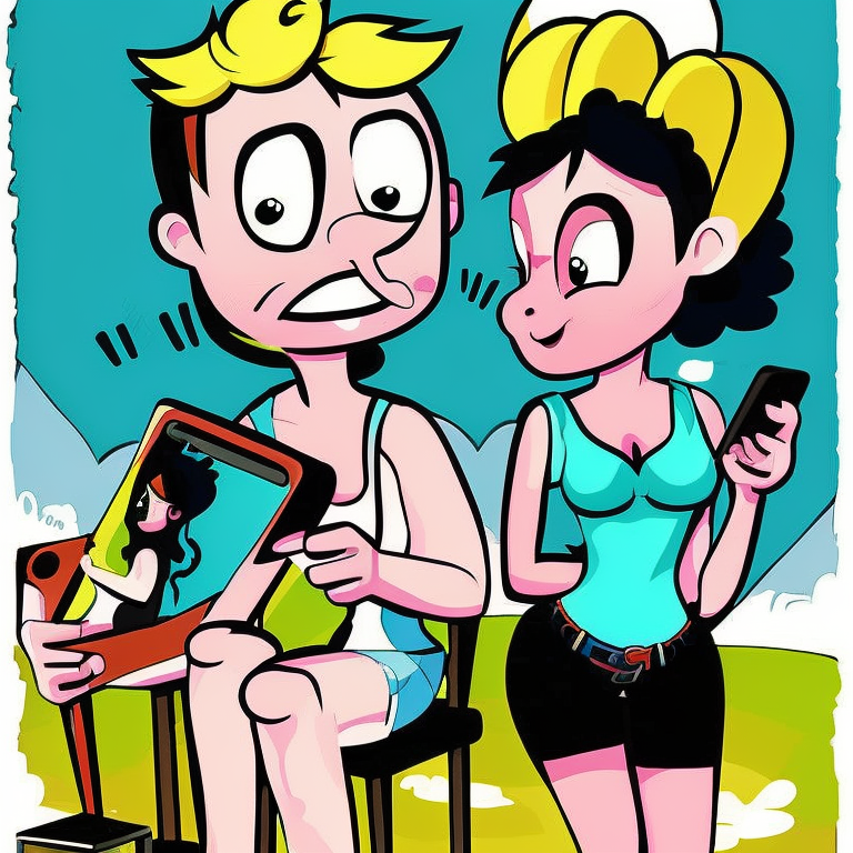 sexting in Cartoon style