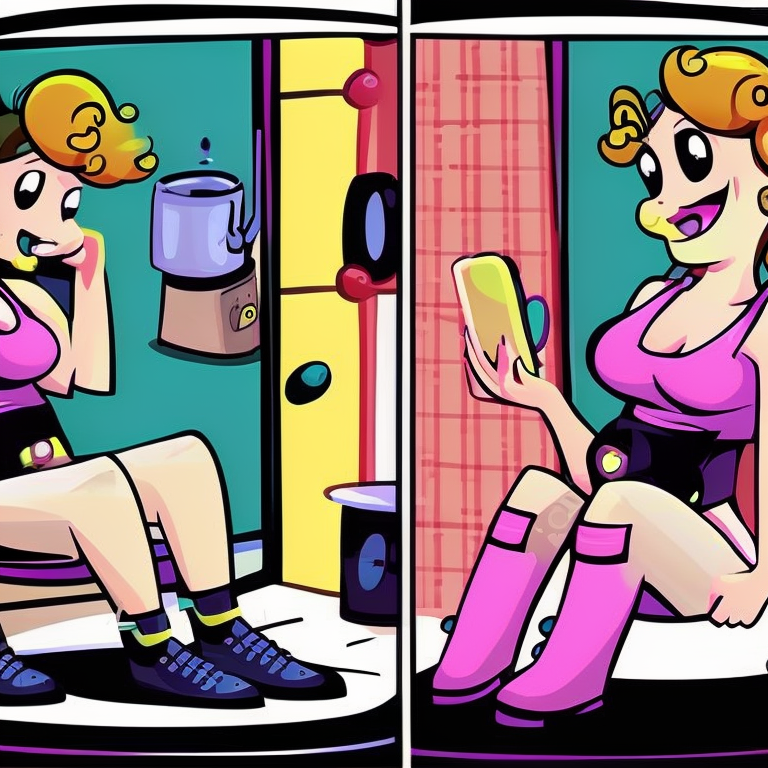 sexting chat in Cartoon style