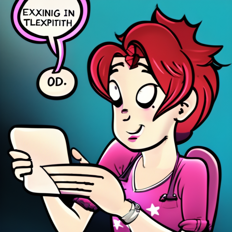 sexting in Cartoon style