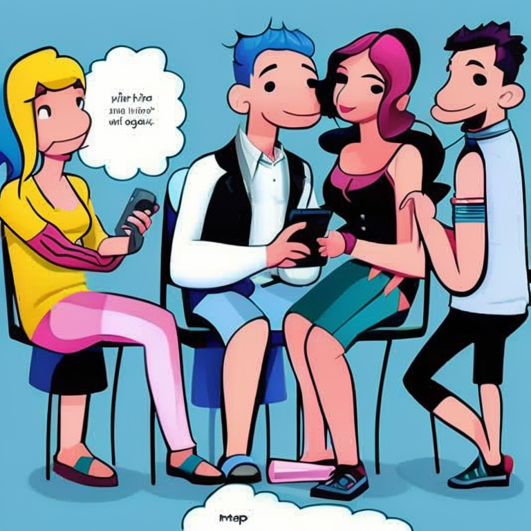 sexting chat in Cartoon style