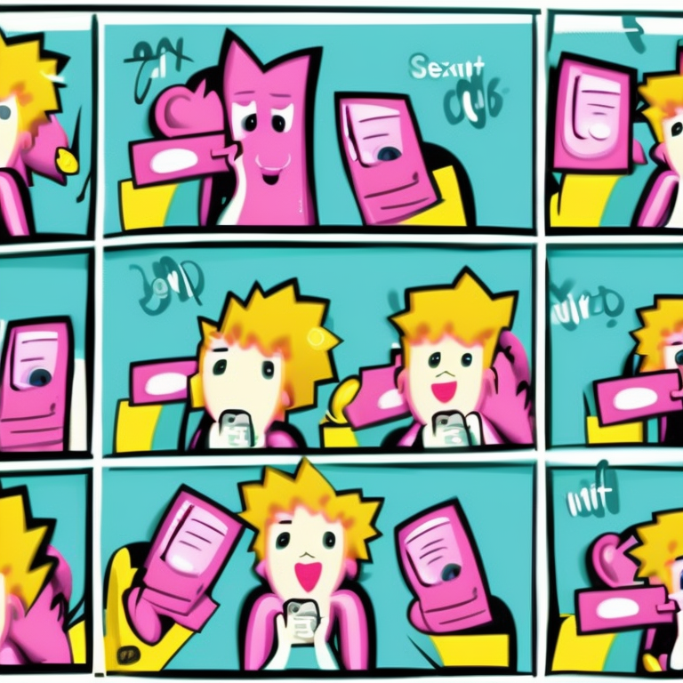 sexting chat in Cartoon style