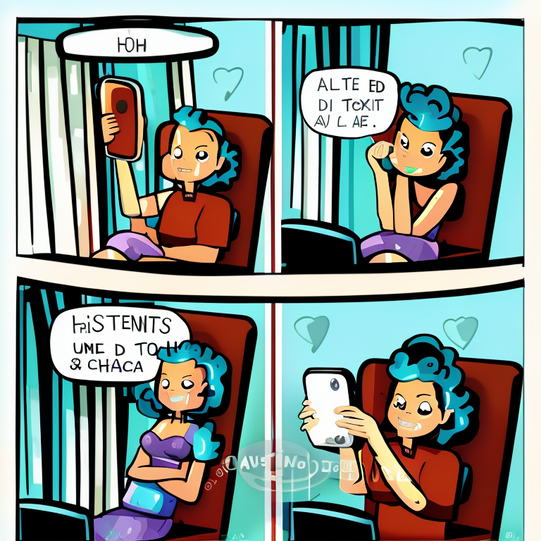 sexting chat in Cartoon style