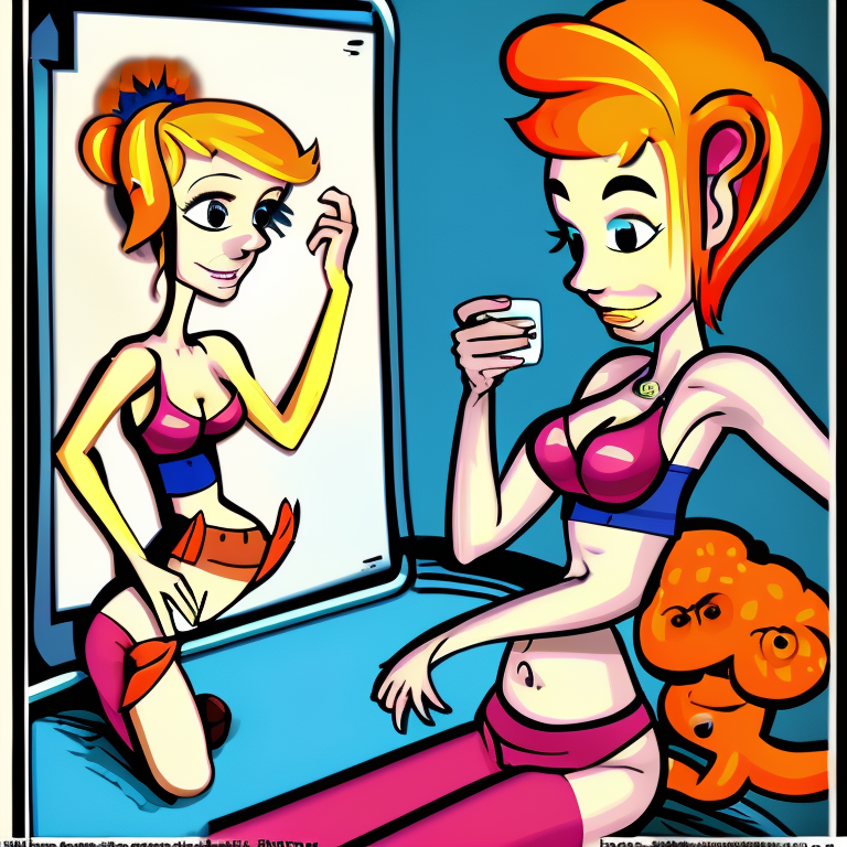 sexting in Cartoon style