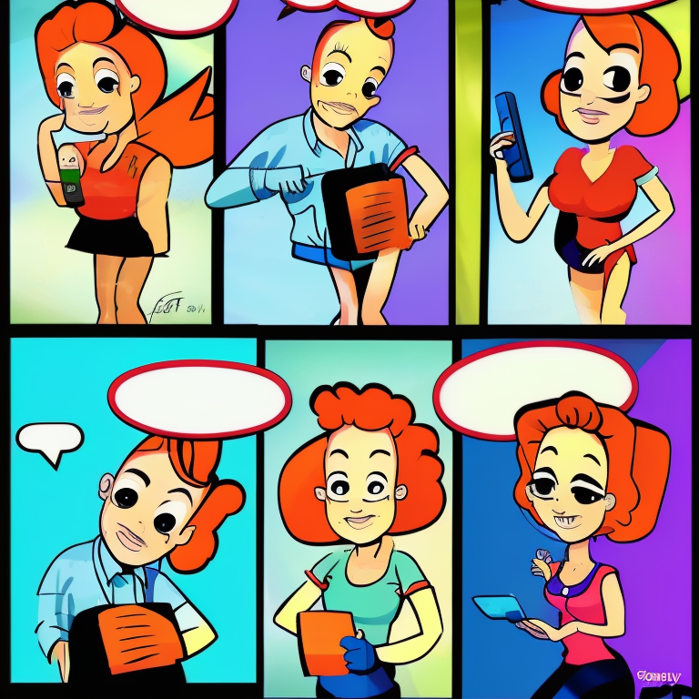 sexting in Cartoon style