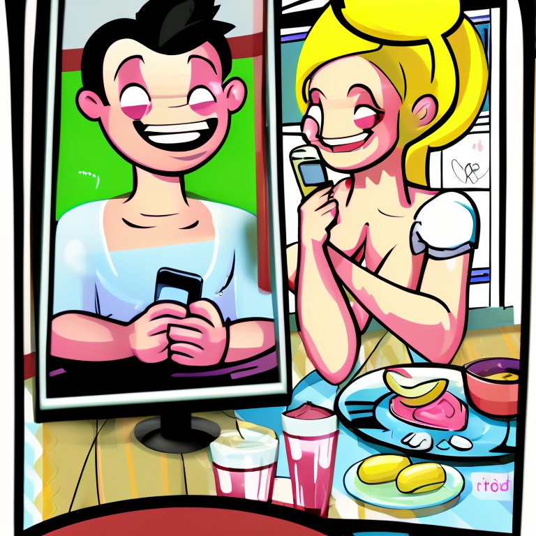 sexting chat in Cartoon style