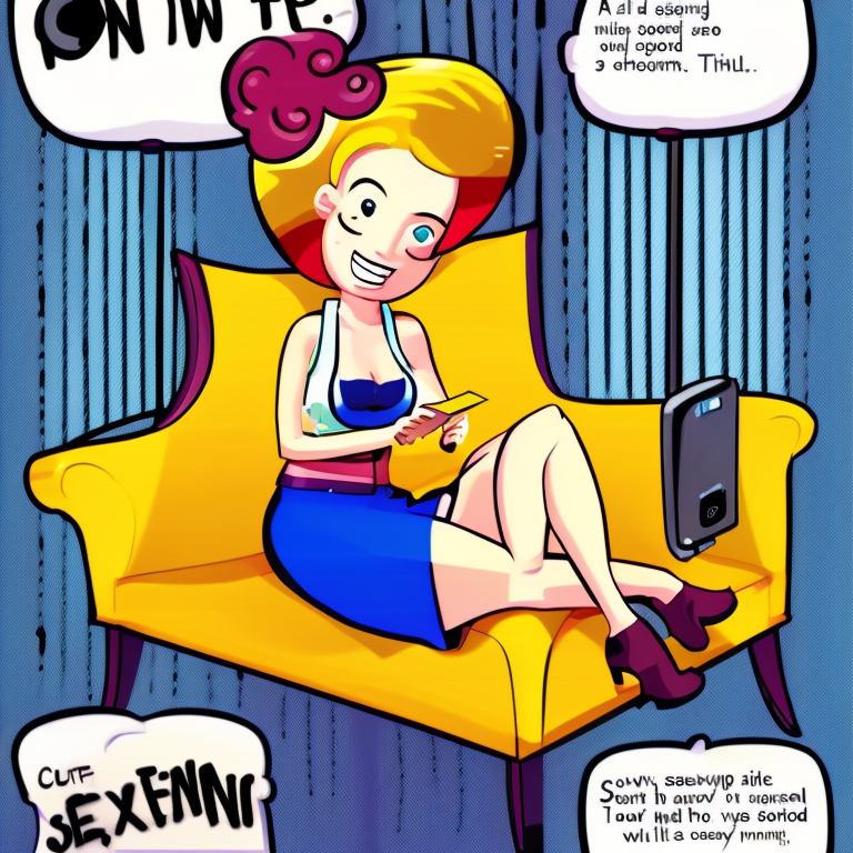 sexting in Cartoon style