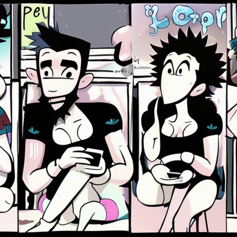 sexting in Cartoon style