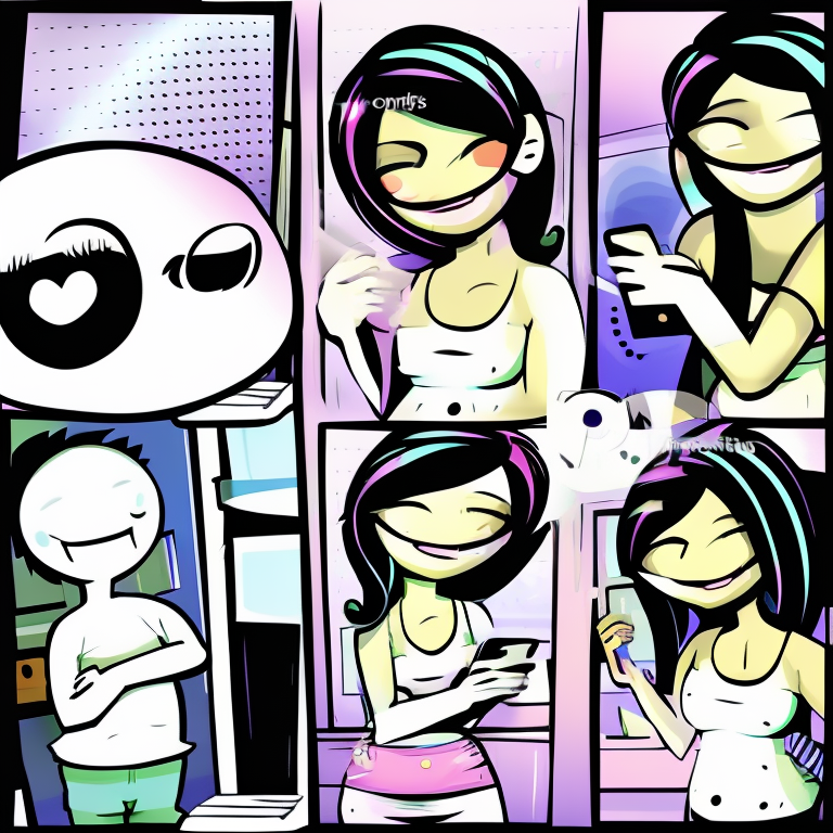 sexting chat in Cartoon style