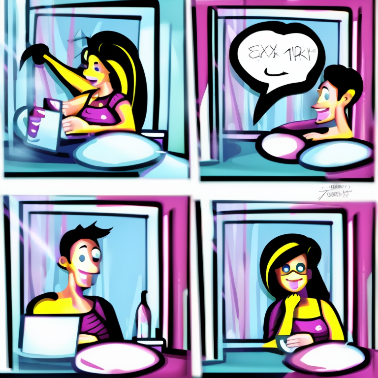 sexting chat in Cartoon style