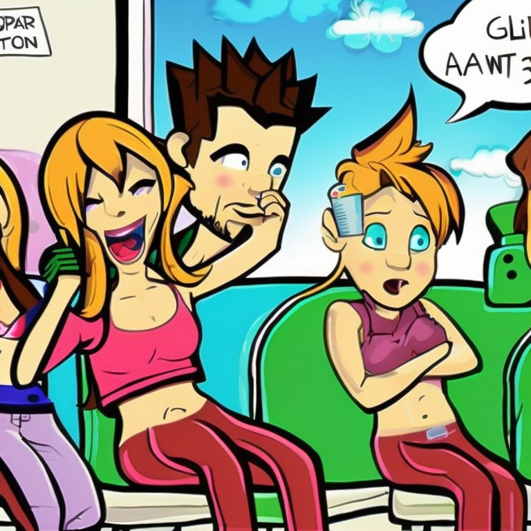 sexting in Cartoon style