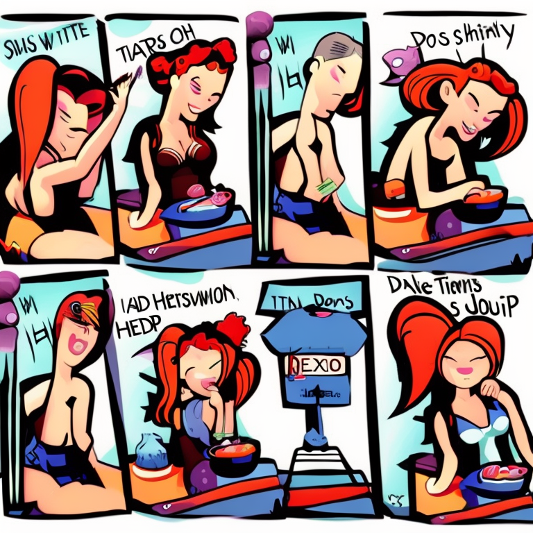 sexting in Cartoon style