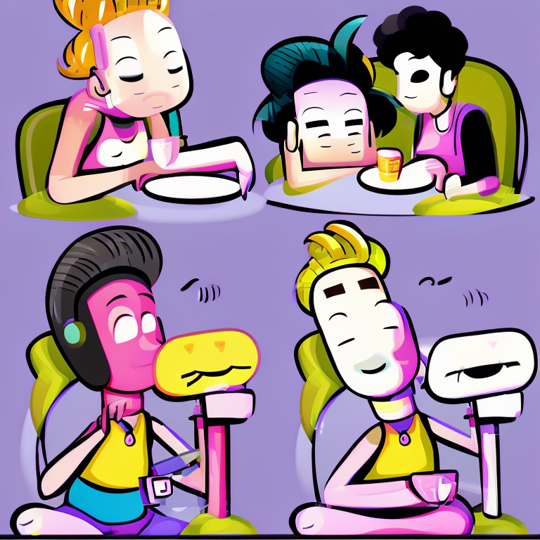 sexting chat in Cartoon style